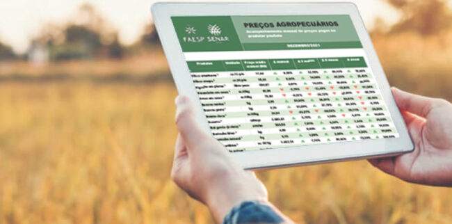 FAESP divulga informações sobre preços agropecuários